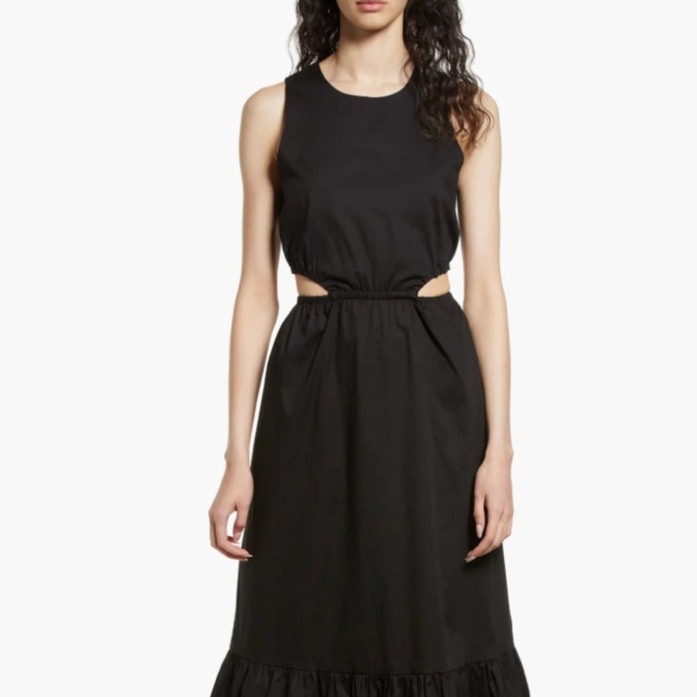 Wayf » Cut Out Black Midi Dress